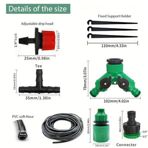 Planet Gates 1pc Garden Irrigation Set DIY Greenhouse DIY Drip Irrigation System Automatic Watering Garden Hose Micro Drip Watering Kits With Adjustable Drippers, 15-30m