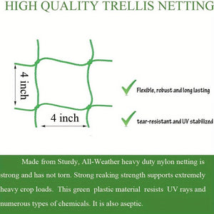 Planet Gates 1pc Garden Trellis For Climbing Plants Outdoor, Trellis Netting For Cucumber, Tomato, Plant Trellis Net With 10.16x10.16 Cm Mesh As Vegetable Trellis For Grape, Bean, Growing Pea