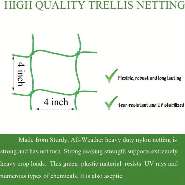 Planet Gates 1pc Garden Trellis For Climbing Plants Outdoor, Trellis Netting For Cucumber, Tomato, Plant Trellis Net With 10.16x10.16 Cm Mesh As Vegetable Trellis For Grape, Bean, Growing Pea