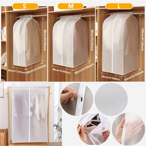 Planet Gates 1pc Garment Clothes Cover Protector, Lightweight Closet Storage Bags Translucent Dustproof Waterproof Hanging Clothing Storage Bag With Full Zipper & Magic Tape & Strap For Coat Dress Windbreaker