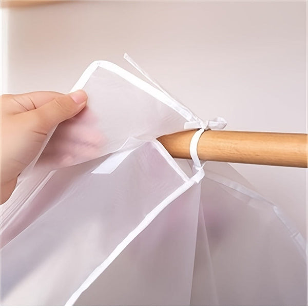 Planet Gates 1pc Garment Clothes Cover Protector, Lightweight Closet Storage Bags Translucent Dustproof Waterproof Hanging Clothing Storage Bag With Full Zipper & Magic Tape & Strap For Coat Dress Windbreaker
