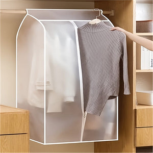 Planet Gates 1pc Garment Clothes Cover Protector, Lightweight Closet Storage Bags Translucent Dustproof Waterproof Hanging Clothing Storage Bag With Full Zipper & Magic Tape & Strap For Coat Dress Windbreaker