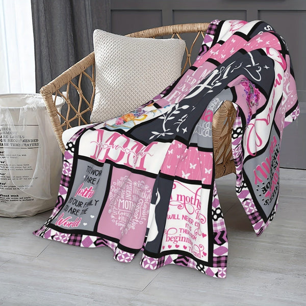 Planet Gates 1pc Gift For Beautiful Mom Digital Printed Flannel Blanket, Lunch Break Blanket, Holiday Gift, Birthday Gift