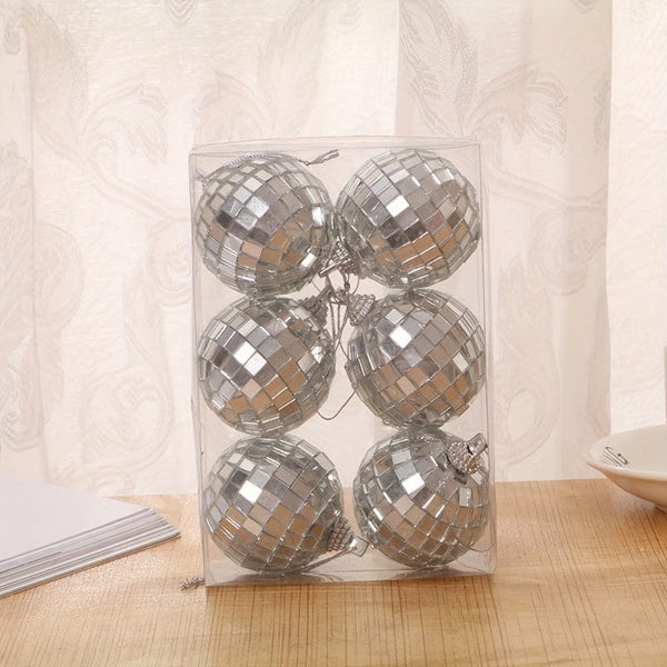 Planet Gates 1pc, Glass Mirror Reflective Disco Ball Christmas Ball Bar Photography Props Wedding Baking Cake Decoration Decoration