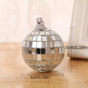 Planet Gates 1pc, Glass Mirror Reflective Disco Ball Christmas Ball Bar Photography Props Wedding Baking Cake Decoration Decoration