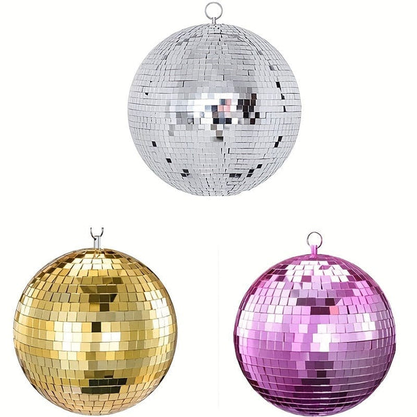 Planet Gates 1pc, Glass Mirror Reflective Disco Ball Christmas Ball Bar Photography Props Wedding Baking Cake Decoration Decoration