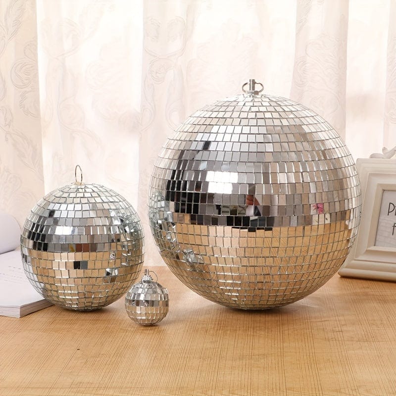 Planet Gates 1pc, Glass Mirror Reflective Disco Ball Christmas Ball Bar Photography Props Wedding Baking Cake Decoration Decoration