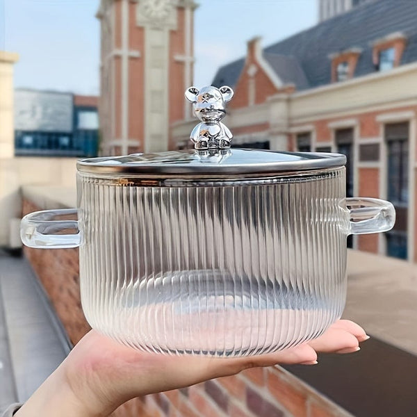 Planet Gates 1pc, Glass Pots For Cooking, Heat Resistant Glass Saucepan, Glass Pot With Lid For Pasta, Noodle, Soup, Milk, Baby Food, Kitchenware, Cookware