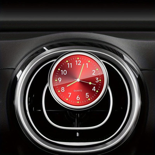 Planet Gates 1pc Glow Decorative Clock Car Clock Mini Quartz Analog Car Dashboard Time Stick-On Clock Watch For Car Decoration Exclusive For High-end Cars