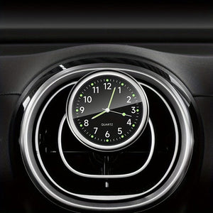 Planet Gates 1pc Glow Decorative Clock Car Clock Mini Quartz Analog Car Dashboard Time Stick-On Clock Watch For Car Decoration Exclusive For High-end Cars