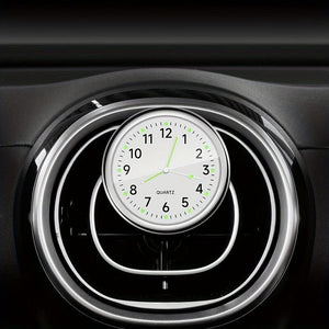Planet Gates 1pc Glow Decorative Clock Car Clock Mini Quartz Analog Car Dashboard Time Stick-On Clock Watch For Car Decoration Exclusive For High-end Cars