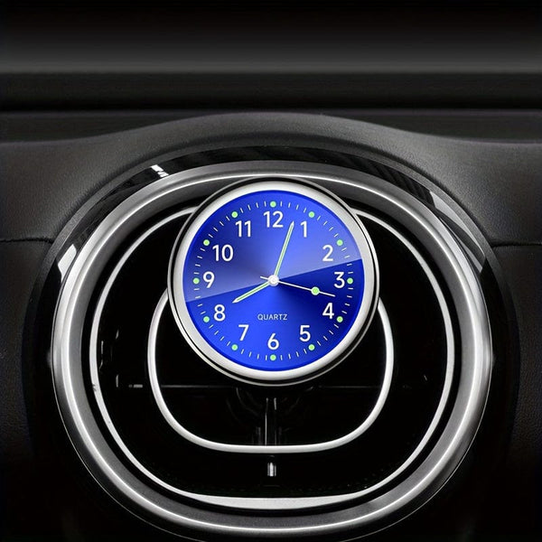 Planet Gates 1pc Glow Decorative Clock Car Clock Mini Quartz Analog Car Dashboard Time Stick-On Clock Watch For Car Decoration Exclusive For High-end Cars
