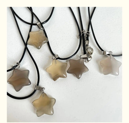 Planet Gates 1pc grey agate Natural Stone Hexagon Pendant Necklace Crystal Rose Quartz Opal Star for Women Fluorite Lapis Bullet Pendulum Trend Jewelry Gift