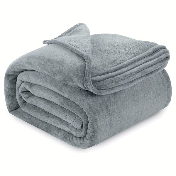 Planet Gates 1pc Grey Throw Blanket, Soft Flannel Fleece Blankets Anti-Static Microfiber Bed Blanket For Couch Bed Sofa Travel Camping, School Essentials For Dorm