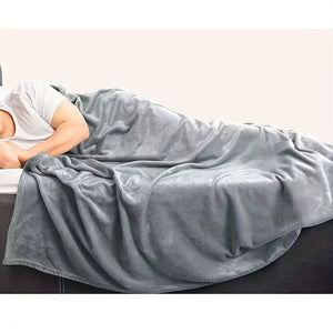 Planet Gates 1pc Grey Throw Blanket, Soft Flannel Fleece Blankets Anti-Static Microfiber Bed Blanket For Couch Bed Sofa Travel Camping, School Essentials For Dorm