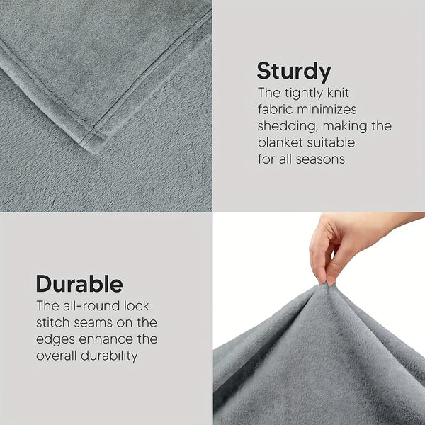 Planet Gates 1pc Grey Throw Blanket, Soft Flannel Fleece Blankets Anti-Static Microfiber Bed Blanket For Couch Bed Sofa Travel Camping, School Essentials For Dorm