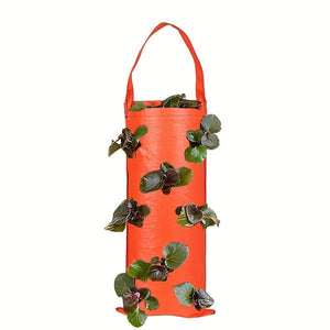 Planet Gates 1pc Hanging Flower Strawberry Planting Bags, Planting Fruits, Herbs, Flowers, UV Treatment, Wall Mount Planter Growing Bag With 8 Holes, Garden Tools