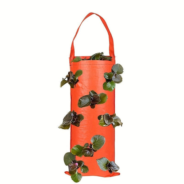 Planet Gates 1pc Hanging Flower Strawberry Planting Bags, Planting Fruits, Herbs, Flowers, UV Treatment, Wall Mount Planter Growing Bag With 8 Holes, Garden Tools
