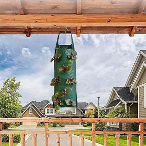 Planet Gates 1pc Hanging Flower Strawberry Planting Bags, Planting Fruits, Herbs, Flowers, UV Treatment, Wall Mount Planter Growing Bag With 8 Holes, Garden Tools