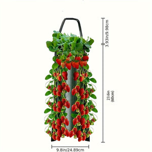 Planet Gates 1pc Hanging Flower Strawberry Planting Bags, Planting Fruits, Herbs, Flowers, UV Treatment, Wall Mount Planter Growing Bag With 8 Holes, Garden Tools