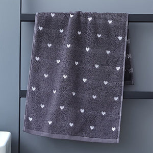 Planet Gates 1pc Heart Pattern Face Towel Gift, Soft And Absorbent Cotton Hand Towel, Ideal For Couples And Lovers, Valentine's Day Gifts, Bathroom Supplies, Home Supplies