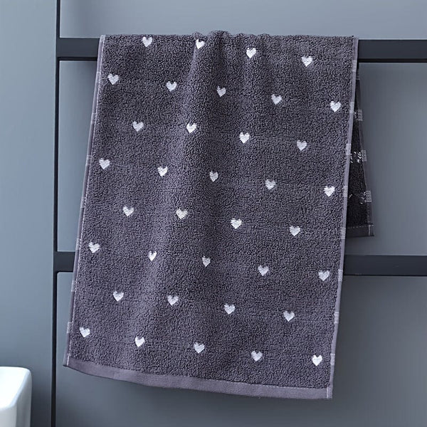 Planet Gates 1pc Heart Pattern Face Towel Gift, Soft And Absorbent Cotton Hand Towel, Ideal For Couples And Lovers, Valentine's Day Gifts, Bathroom Supplies, Home Supplies