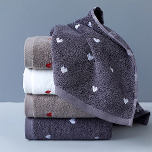 Planet Gates 1pc Heart Pattern Face Towel Gift, Soft And Absorbent Cotton Hand Towel, Ideal For Couples And Lovers, Valentine's Day Gifts, Bathroom Supplies, Home Supplies