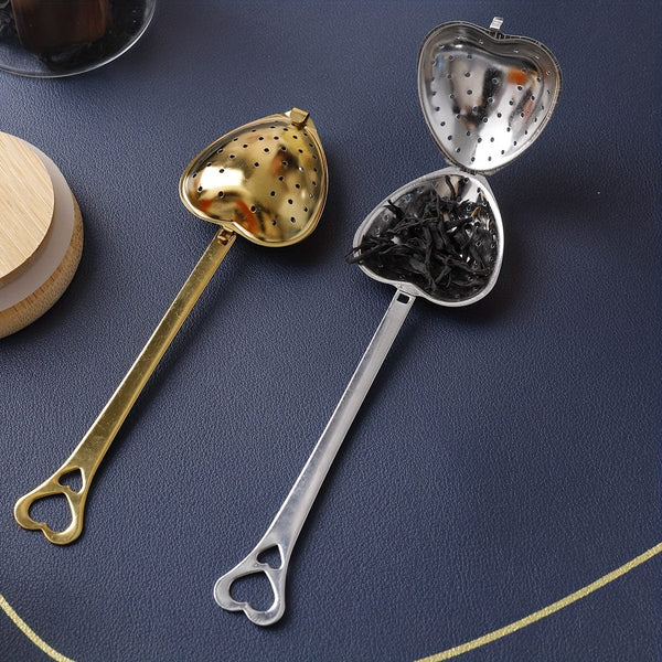 Planet Gates 1pc Heart-Shaped Stainless Steel Tea Strainer - Keep Your Tea Leaves In Place And Enjoy A Perfect Cup Every Time