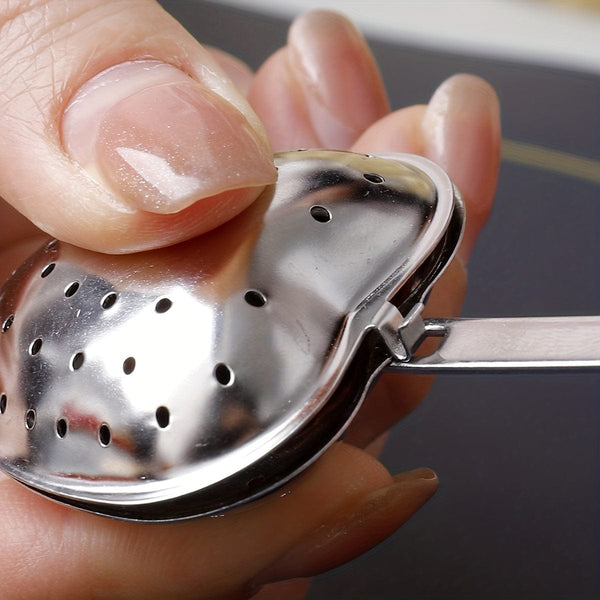 Planet Gates 1pc Heart-Shaped Stainless Steel Tea Strainer - Keep Your Tea Leaves In Place And Enjoy A Perfect Cup Every Time