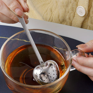 Planet Gates 1pc Heart-Shaped Stainless Steel Tea Strainer - Keep Your Tea Leaves In Place And Enjoy A Perfect Cup Every Time