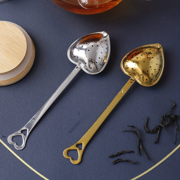 Planet Gates 1pc Heart-Shaped Stainless Steel Tea Strainer - Keep Your Tea Leaves In Place And Enjoy A Perfect Cup Every Time