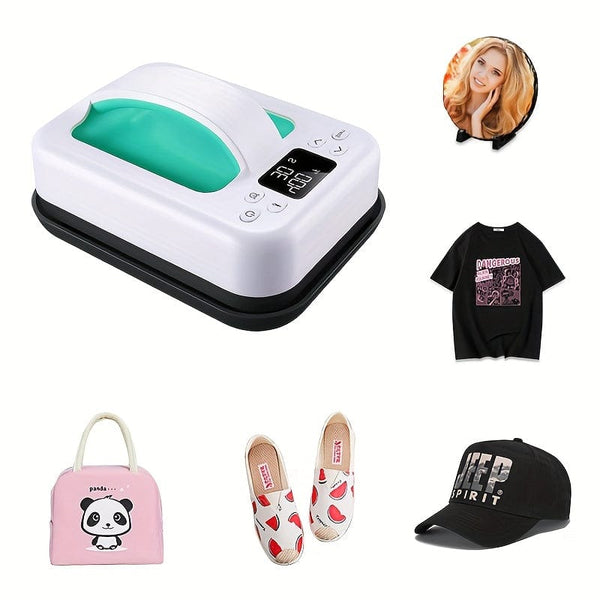 Planet Gates 1pc Heat Press Machine UK Plug 220 Voltage 17.78 X 12.7 Cm Easy Press Heat Transfer Printing Machine Portable Iron Heat Press Machines For T-Shirts And HTV Vinyl Projects