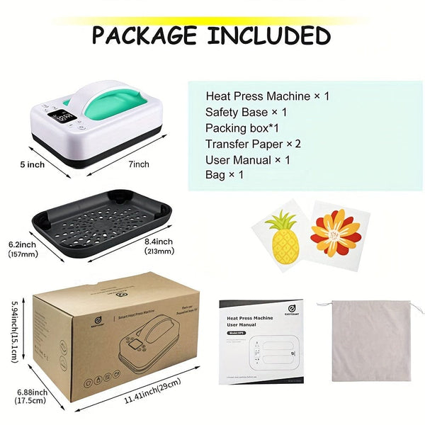 Planet Gates 1pc Heat Press Machine UK Plug 220 Voltage 17.78 X 12.7 Cm Easy Press Heat Transfer Printing Machine Portable Iron Heat Press Machines For T-Shirts And HTV Vinyl Projects