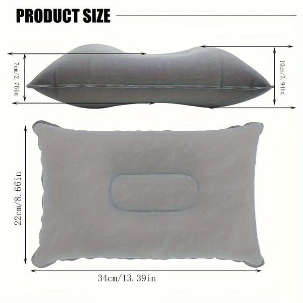 Planet Gates 1pc Inflatable Square Pillow, Portable Inflatable Pillow, Small Square Velvet Travel Air Pillow, Comfortable Inflatable Pillow For Office, Camping, Hiking, Car, Nap And Holiday Travel