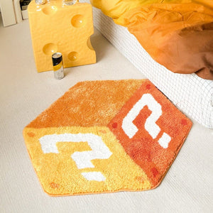 Planet Gates 1pc Irregular Question Mark Dice Decorate Area Rug, Bedroom Bedside Plush Floor Mat, Home Large Area Living Room Carpet Fashion Cloakroom Fluffy Rug, Xmas Gift