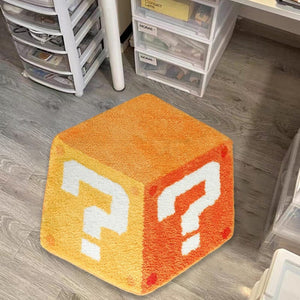 Planet Gates 1pc Irregular Question Mark Dice Decorate Area Rug, Bedroom Bedside Plush Floor Mat, Home Large Area Living Room Carpet Fashion Cloakroom Fluffy Rug, Xmas Gift