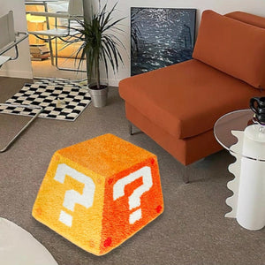 Planet Gates 1pc Irregular Question Mark Dice Decorate Area Rug, Bedroom Bedside Plush Floor Mat, Home Large Area Living Room Carpet Fashion Cloakroom Fluffy Rug, Xmas Gift