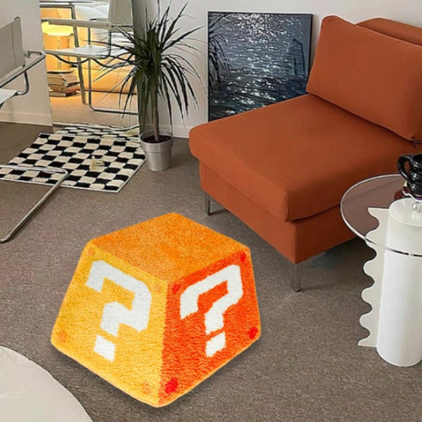 Planet Gates 1pc Irregular Question Mark Dice Decorate Area Rug, Bedroom Bedside Plush Floor Mat, Home Large Area Living Room Carpet Fashion Cloakroom Fluffy Rug, Xmas Gift