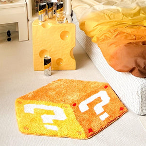 Planet Gates 1pc Irregular Question Mark Dice Decorate Area Rug, Bedroom Bedside Plush Floor Mat, Home Large Area Living Room Carpet Fashion Cloakroom Fluffy Rug, Xmas Gift