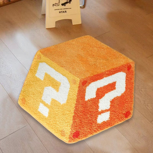 Planet Gates 1pc Irregular Question Mark Dice Decorate Area Rug, Bedroom Bedside Plush Floor Mat, Home Large Area Living Room Carpet Fashion Cloakroom Fluffy Rug, Xmas Gift