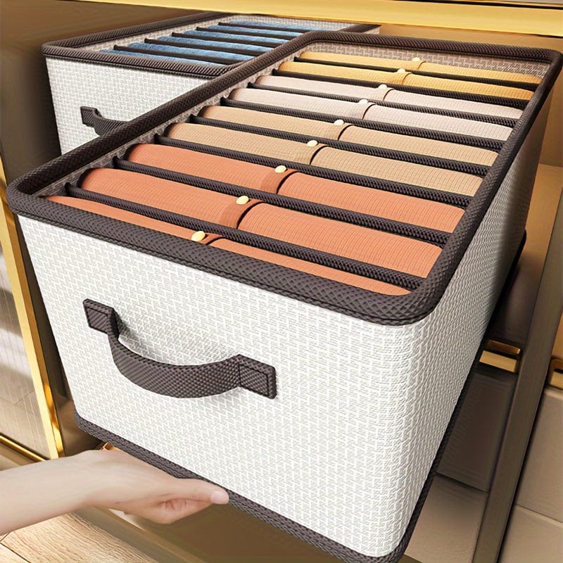 Planet Gates 1pc Jeans Drawer Organizer, Foldable Storage Box, Fabric Wardrobe Organiser, Clothes Storage Organizer, Drawer Dividers For Pants, Shirts, Blanket, Home Storage, Home Decor, Space Saving Organization, Bedroom Accessories