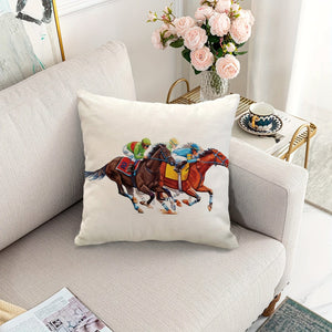Planet Gates 1pc, Kentucky Derby Throw Pillow Cover, Run For The Roses Jockey Horse Racing Themed Party Decoration For Couch Sofa,Without Pillow Insert