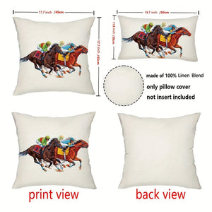 Planet Gates 1pc, Kentucky Derby Throw Pillow Cover, Run For The Roses Jockey Horse Racing Themed Party Decoration For Couch Sofa,Without Pillow Insert