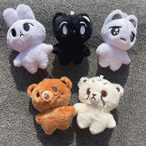 Planet Gates 1pc Kpop Cartoon Cheetah Lee Doyoung Mark Same Plush Keyrings Q Styles Mini Gomdo Lee Taeyong Keychains Key Rings Bag Pendants