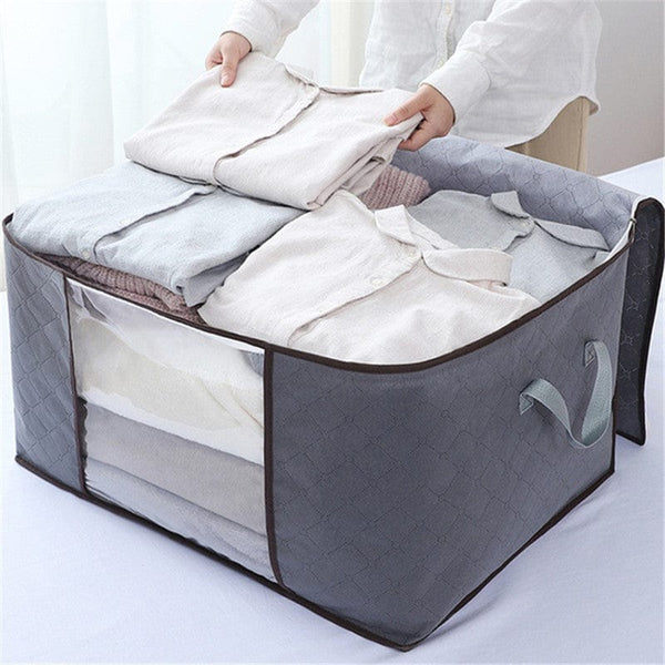 Planet Gates 1pc Large Capacity Clothing Storage Bag, Dustproof Zipper Storage Bag, With Transparent Window, Household Quilts Blankets Bedding Clothing Organizer, Folding Clothes Storage Bag, Home Bedroom Accessories