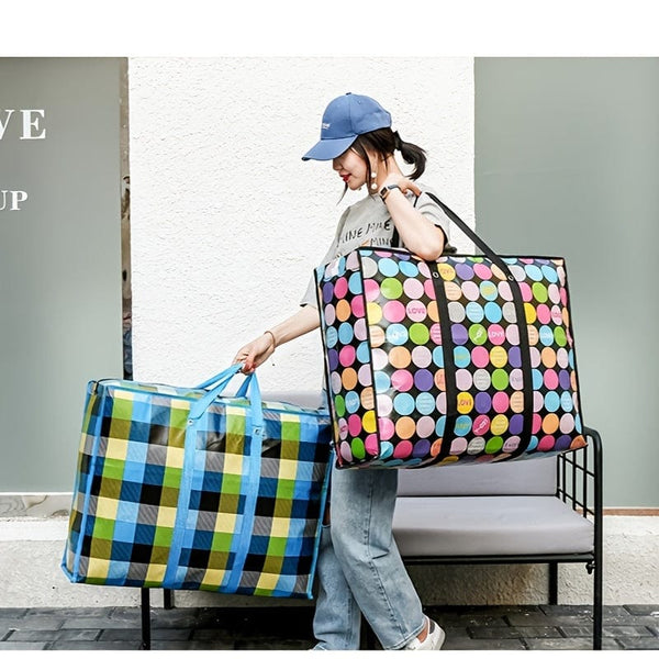 Planet Gates 1pc Large Capacity Hanging Storage Bag, Moving Packaging Storage Bag, Waterproof Storage Bag With Zippers & Reinforced Handle, Suitable For Student Back To School