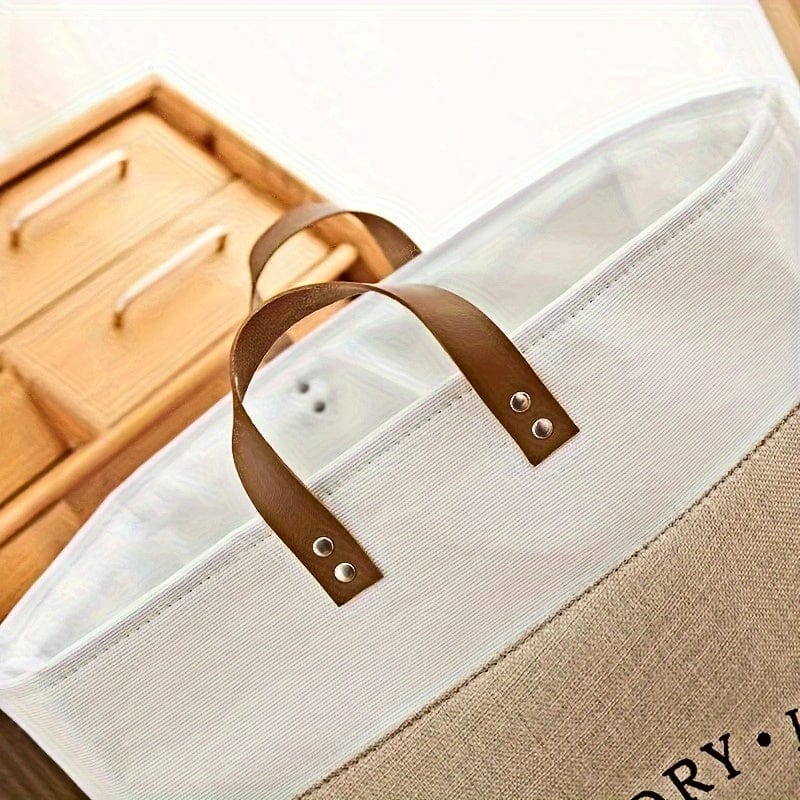 Planet Gates 1pc Large Capacity Laundry Basket, Portable Dirty Clothes Basket, Toy Storage Basket, Household Laundry Hamper With Portable Handle, Home Organization And Storage Supplies For Bathroom Bedroom Living Room Dorm, Home Decor