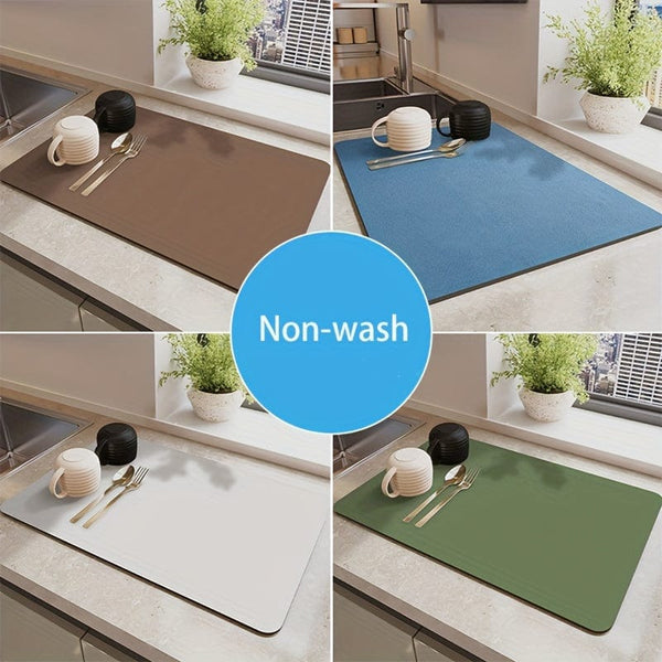 Planet Gates 1pc Large Coffee Mat, Super Absorbent Coffee Mat - Quick Dry Draining Mat, For Dishes, Bathroom, Kitchen Supplies, Suitable For Restaurant/Commercial