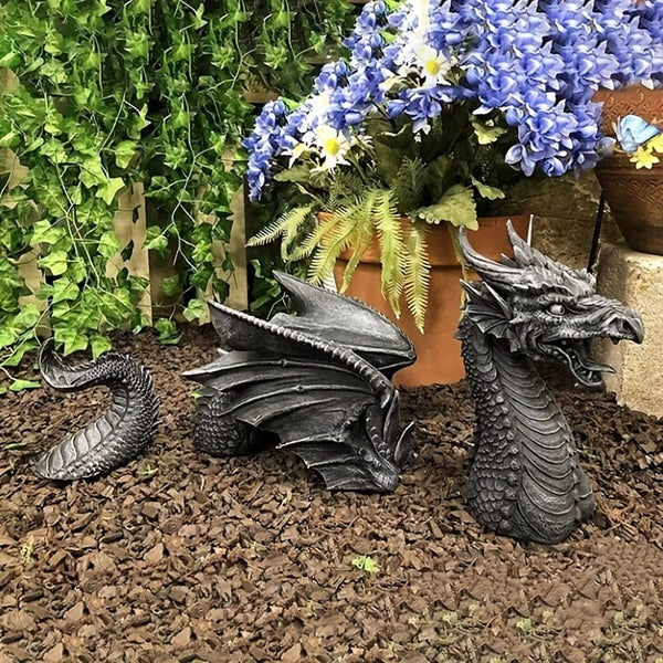Planet Gates 1pc, Large Dragon Gothic Garden Decor Statue Garden Sculptures Gothic Indoor Outdoor Decor Statue