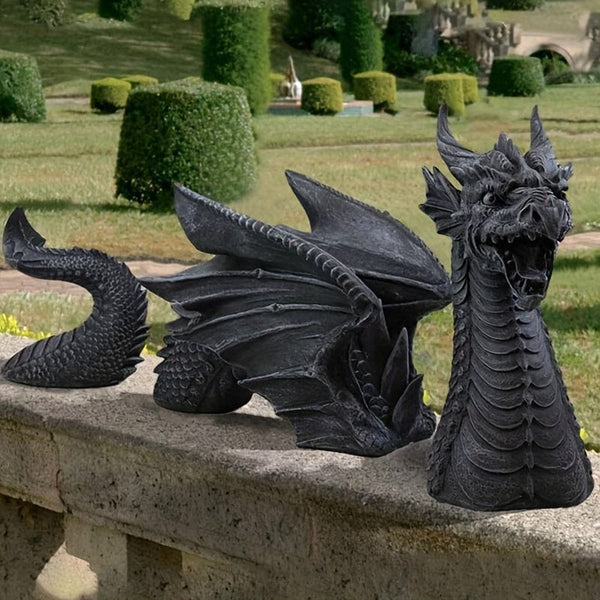 Planet Gates 1pc, Large Dragon Gothic Garden Decor Statue Garden Sculptures Gothic Indoor Outdoor Decor Statue